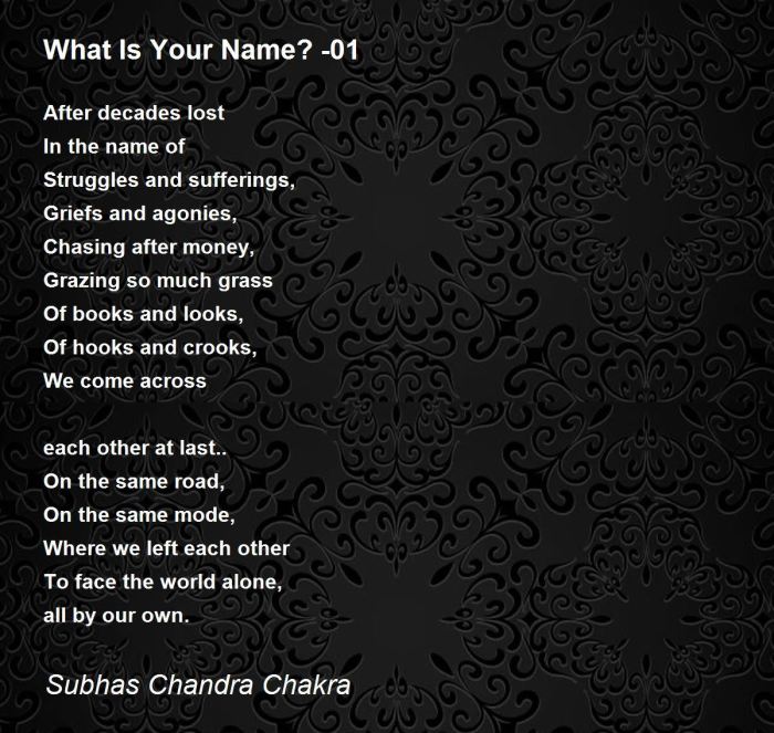 What my name means poem